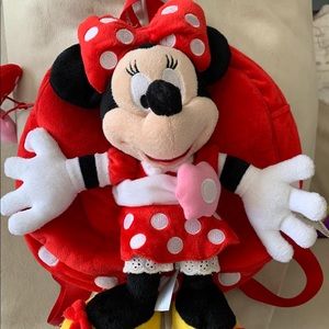 Disneyland Minnie Mouse Plush doll backpack girl